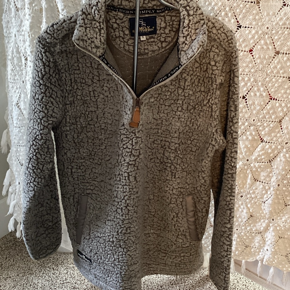 Simply Southern  Women’s Charcoal Half Zip-Up Sweater
